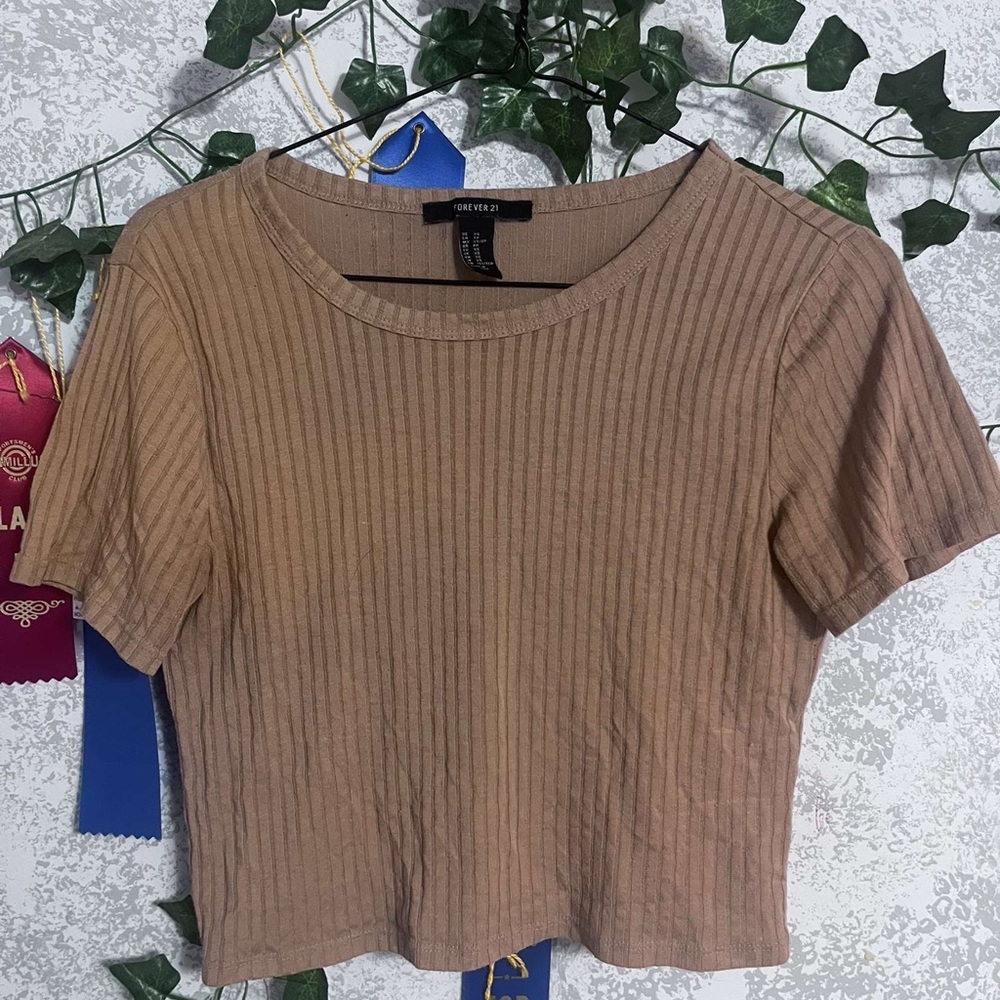 Forever 21 Brown Ribbed Women's Top